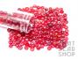 Size 6-0 Seed Beads - Transparent Lustered Flame Red